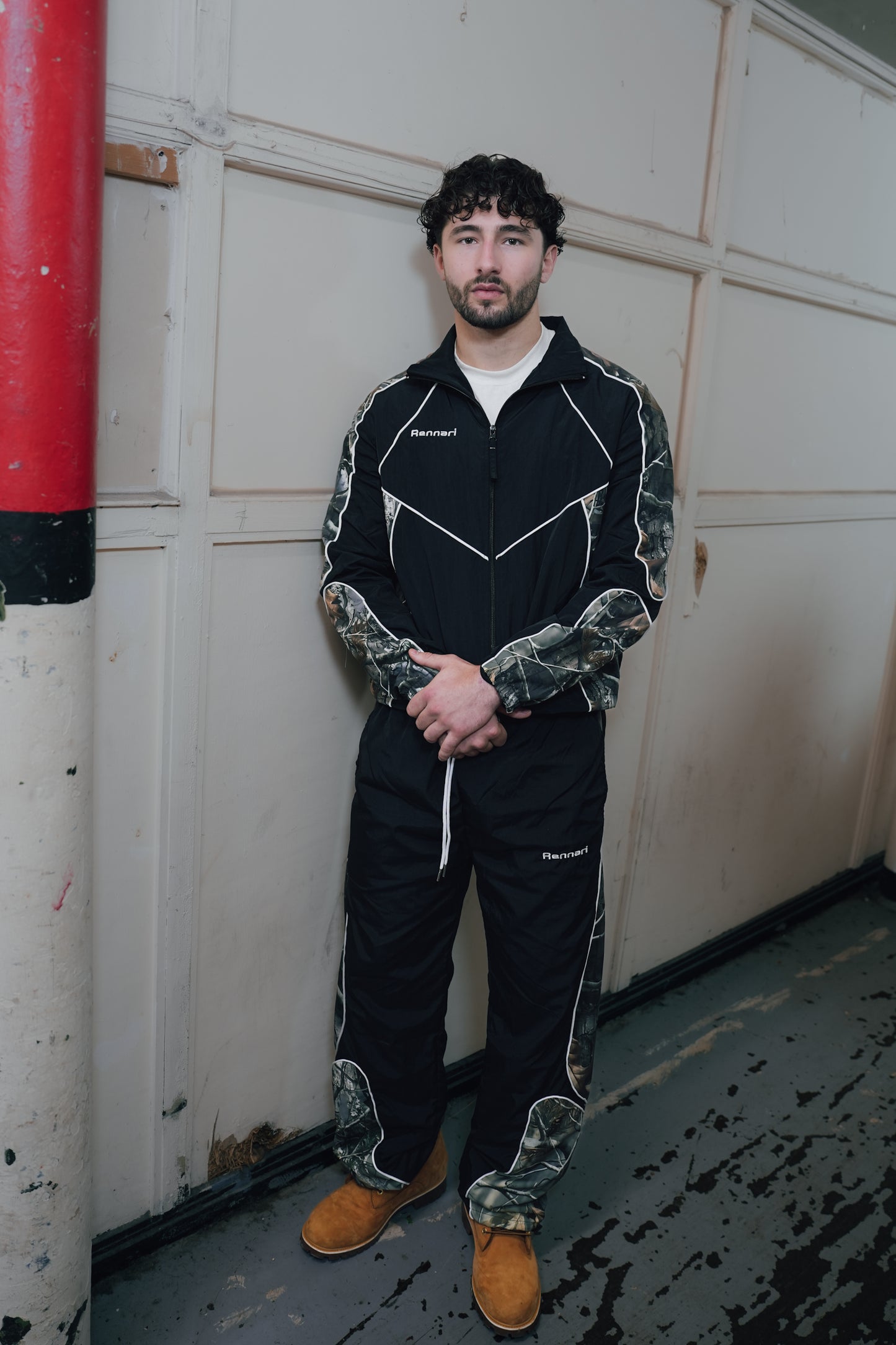 Rennari Tree Camo Tech Pants - Black