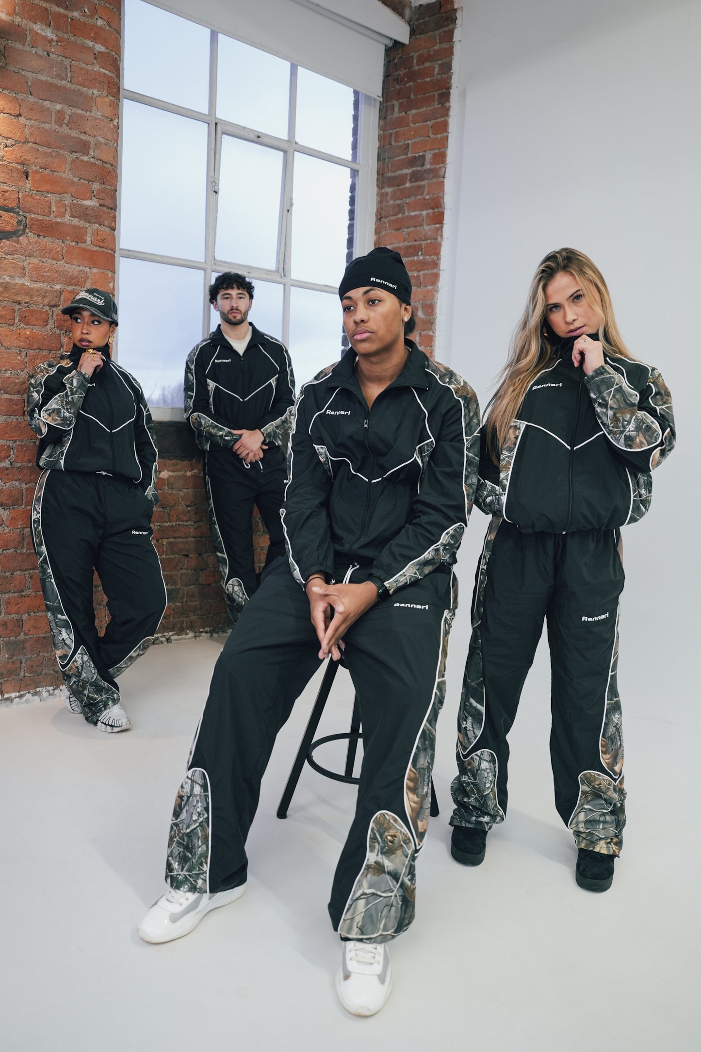 Rennari Tree Camo Tech Pants - Black