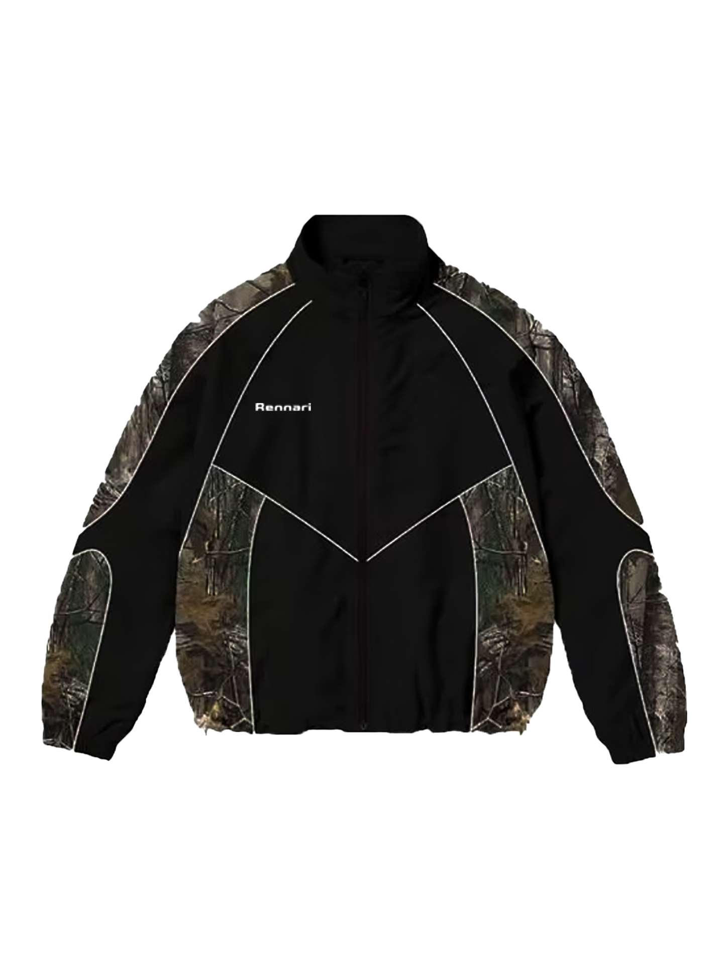 Rennari tree camo jacket UK front view
